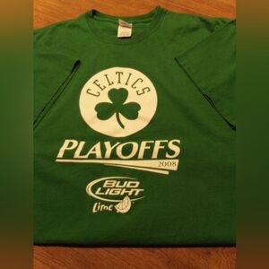 Boston Celtics 2008 NBA Playoffs Bud Light Lime XL Green T-Shirt